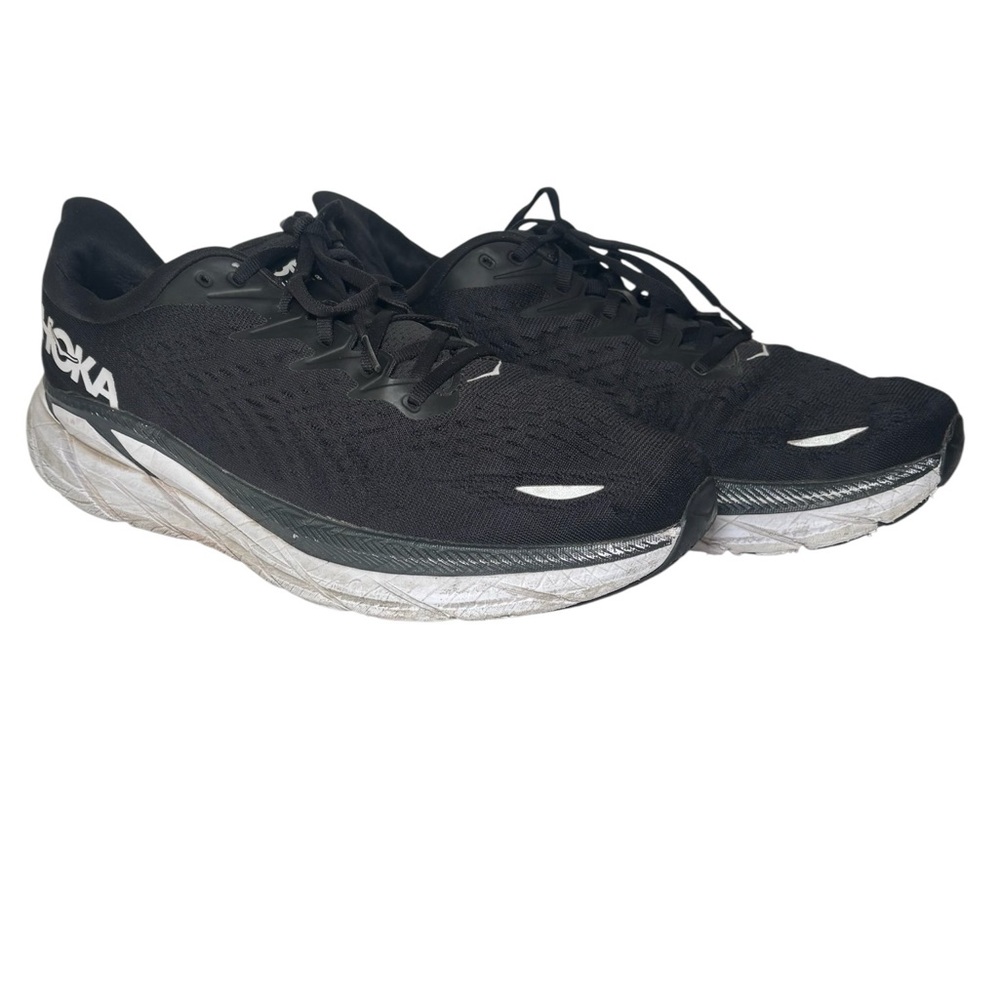 HOKA One One Clifton 8 Men’s Running Shoes – Black/White –‎ Size 11.5